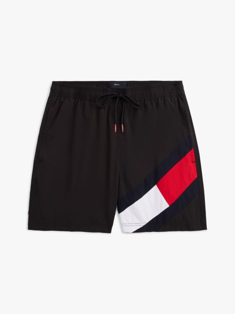 Black Flag Mid Length Drawstring Swim Shorts  Men