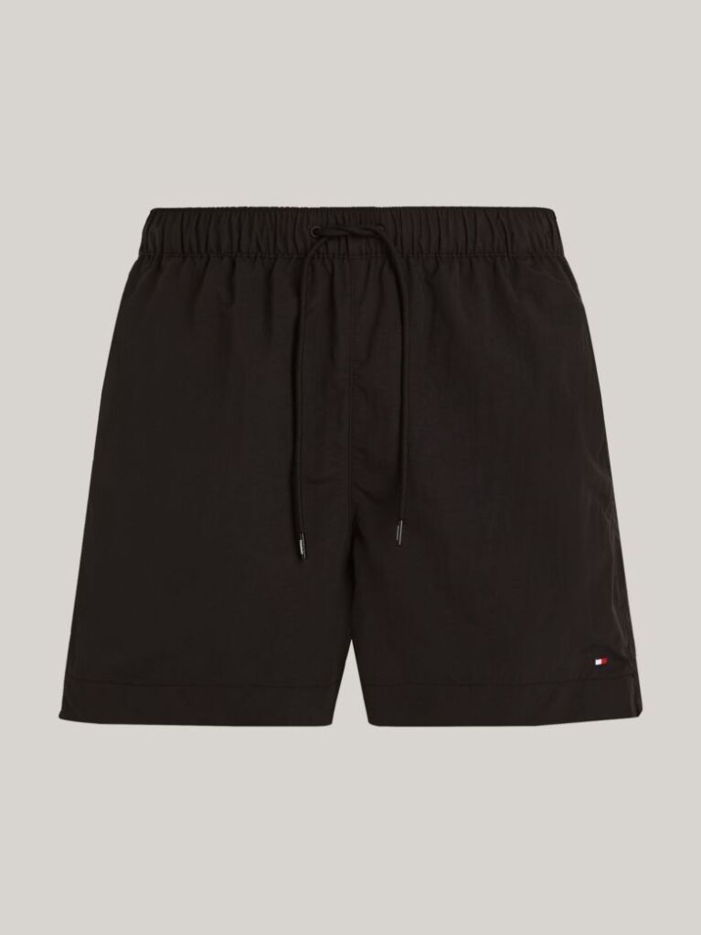 Black Essential Drawstring Mid Length Swim Shorts  Men