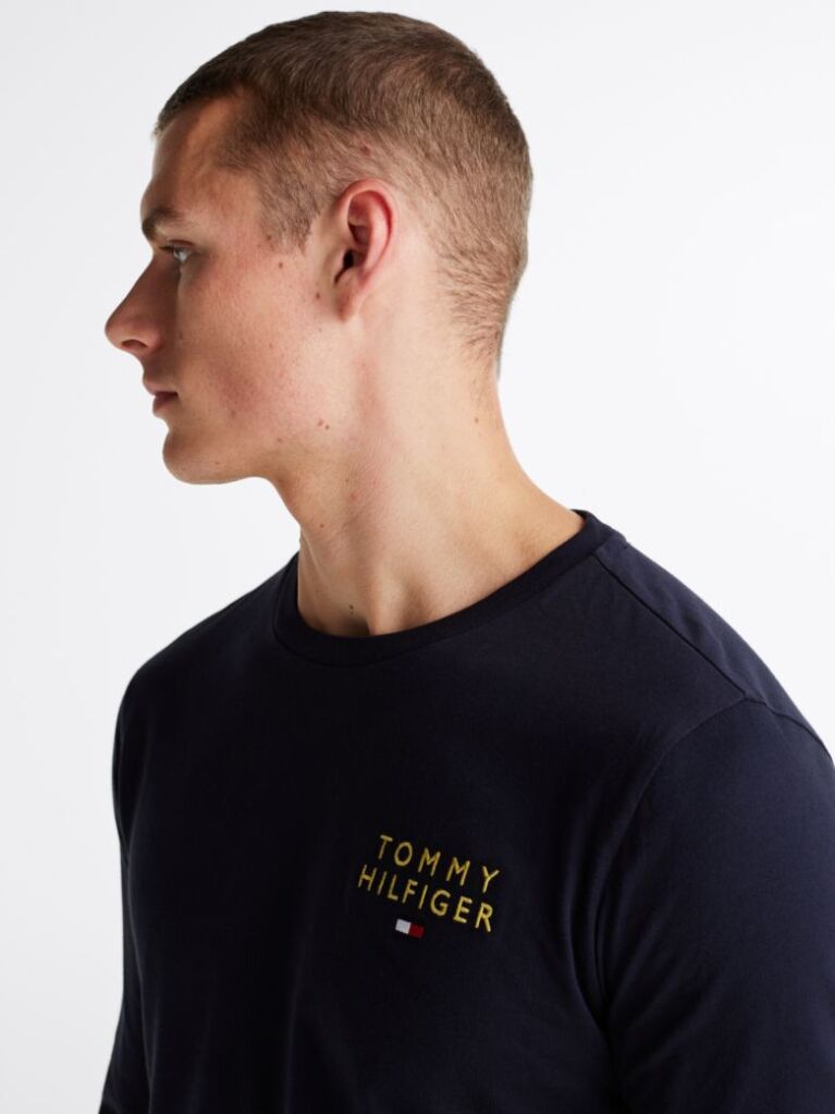 Blue TH Original Long Sleeve Lounge Logo T-Shirt  Men