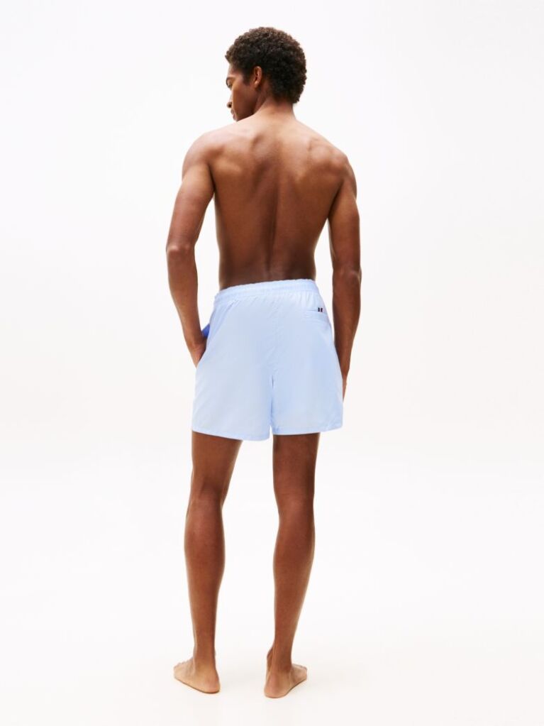 Blue Original Logo Mid Length Swim Shorts  Men