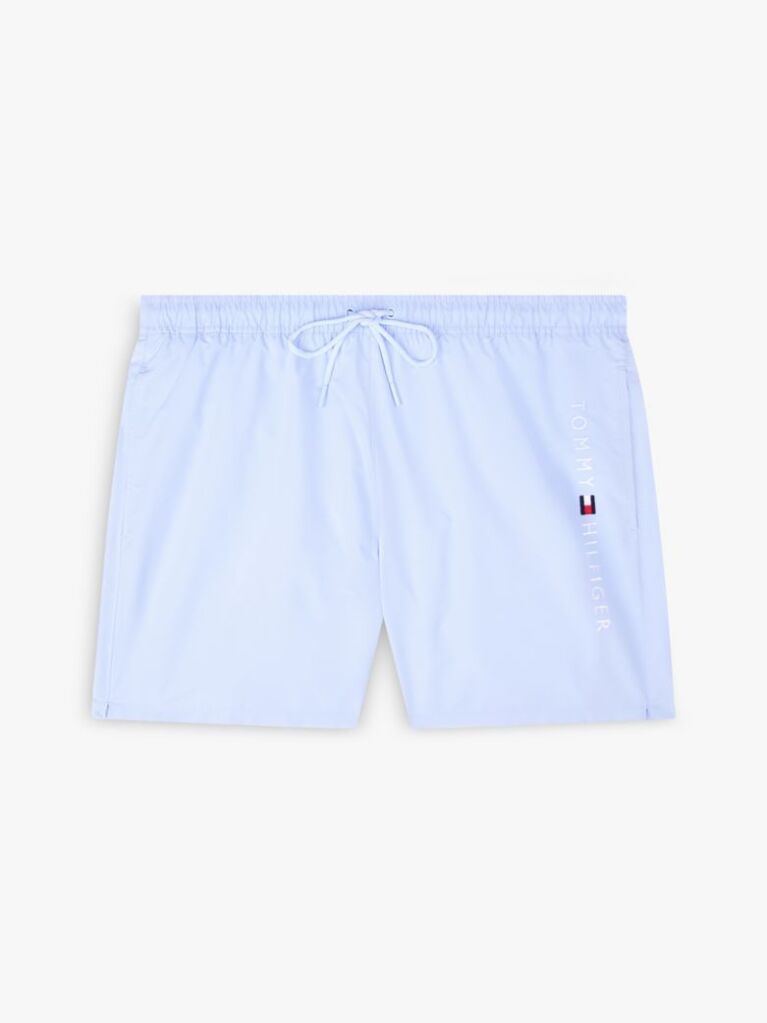 Blue Original Logo Mid Length Swim Shorts  Men