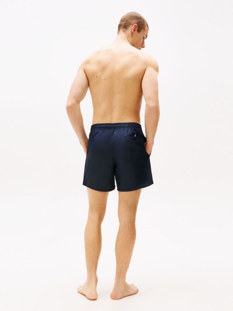 Blue Original Logo Mid Length Swim Shorts  Men