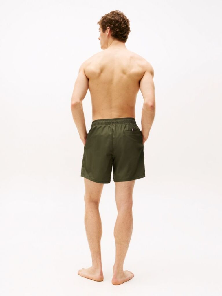 Green Original Logo Mid Length Swim Shorts  Men