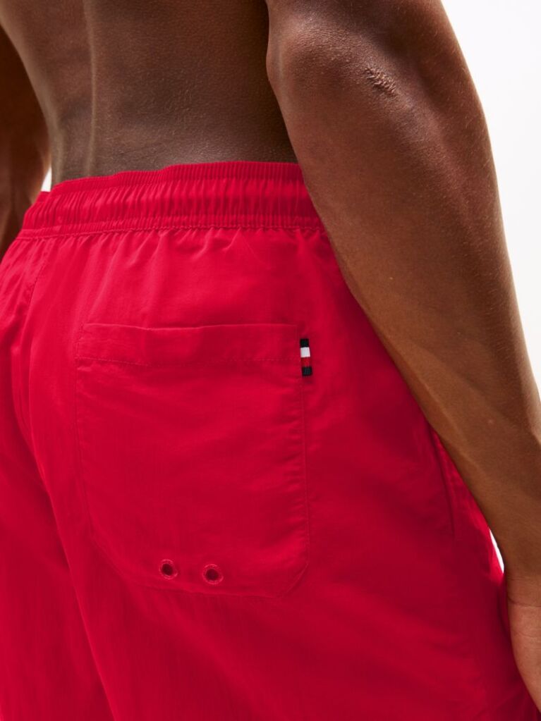 Red Essential Mid Length Swim Shorts  Men
