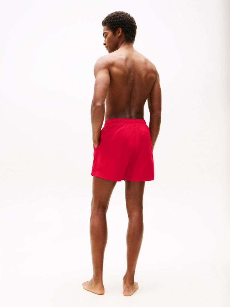 Red Essential Mid Length Swim Shorts  Men