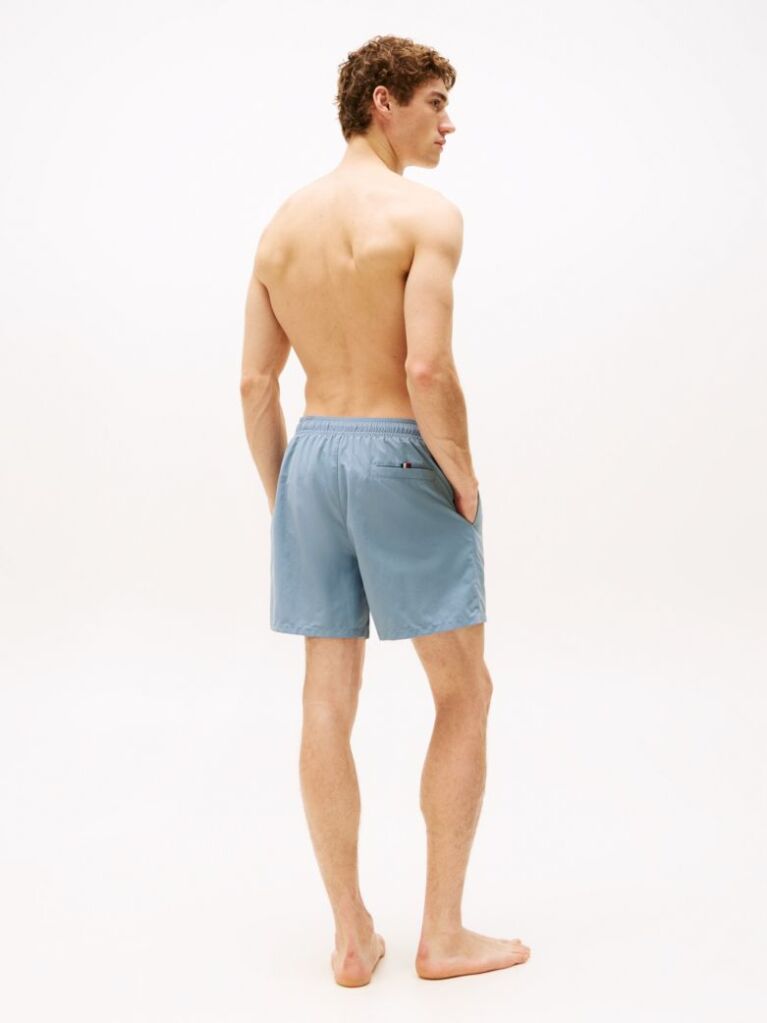 Blue Signature Logo Mid Length Swim Shorts  Men