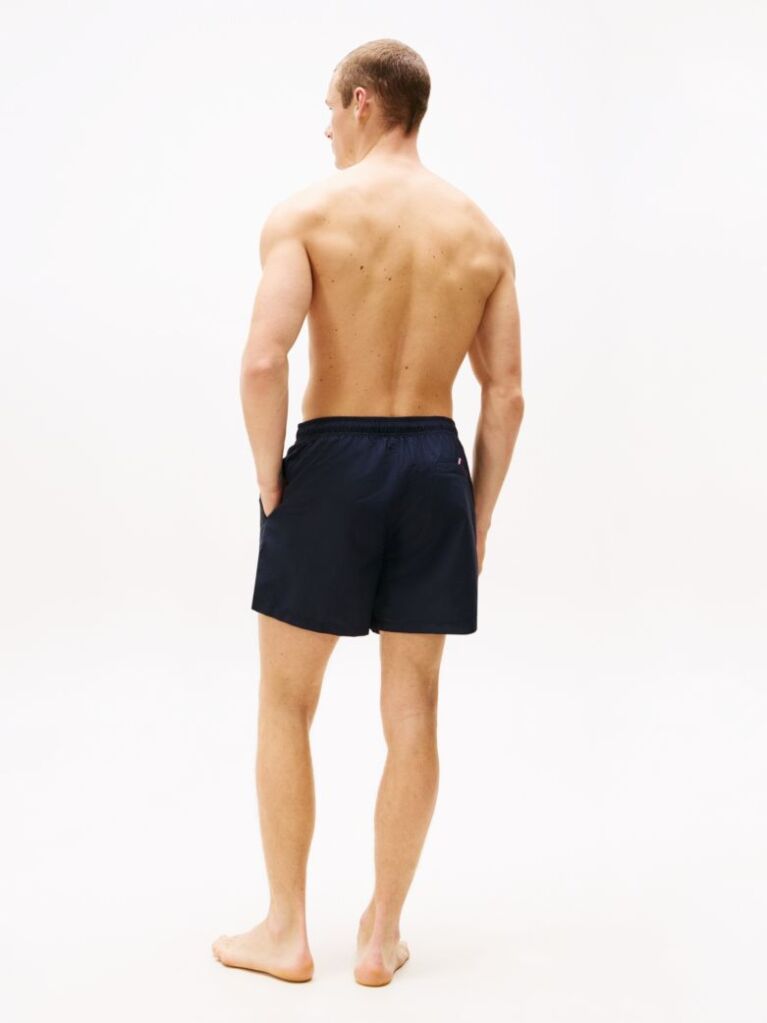 Blue Signature Logo Mid Length Swim Shorts  Men
