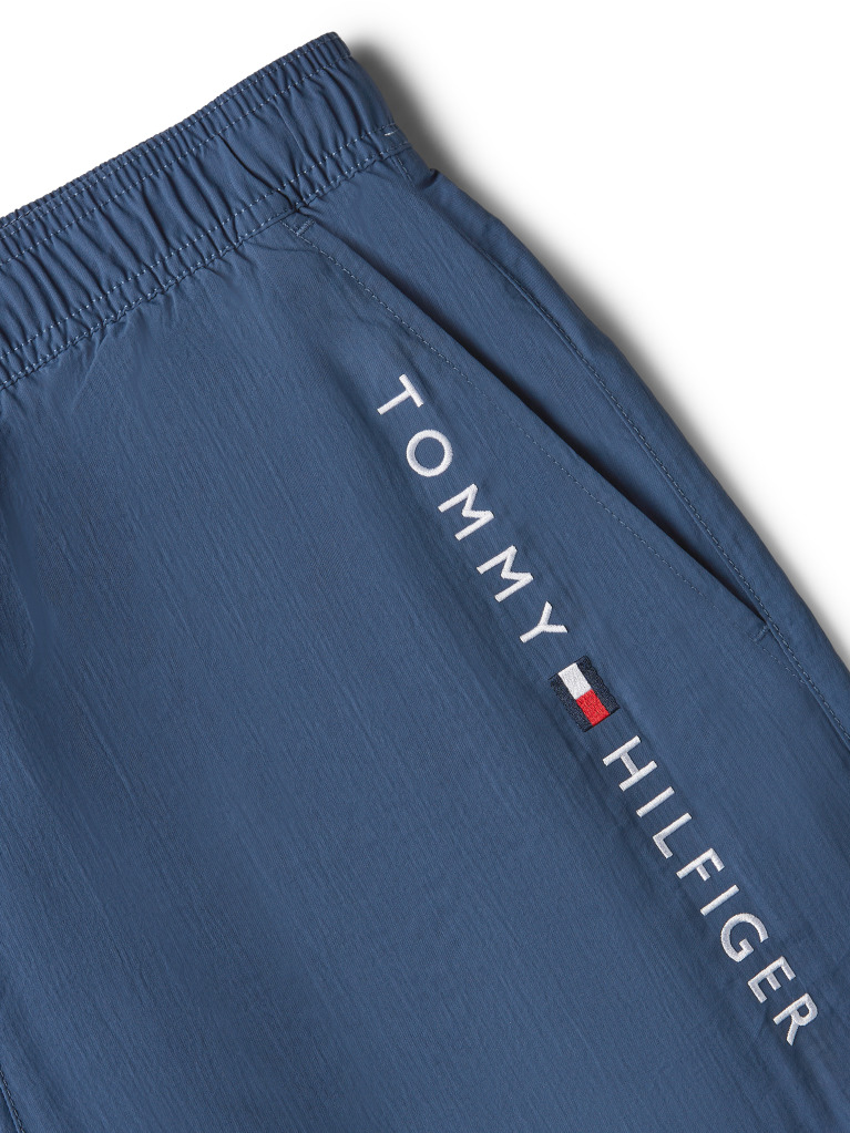 Blue Original Logo Mid Length Swim Shorts  Men