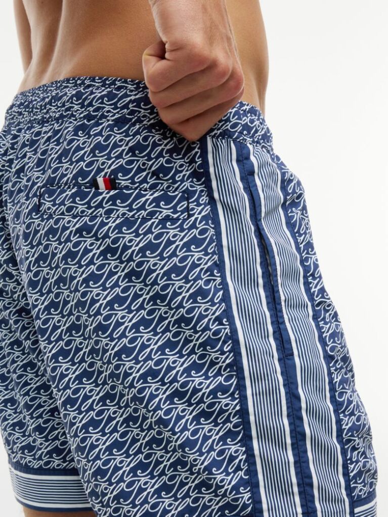 Blue Print Mid Length Swim Shorts  Men