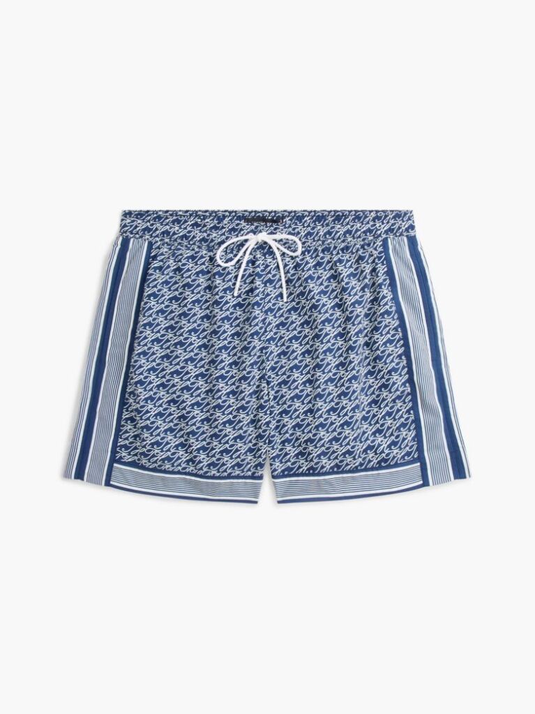 Blue Print Mid Length Swim Shorts  Men