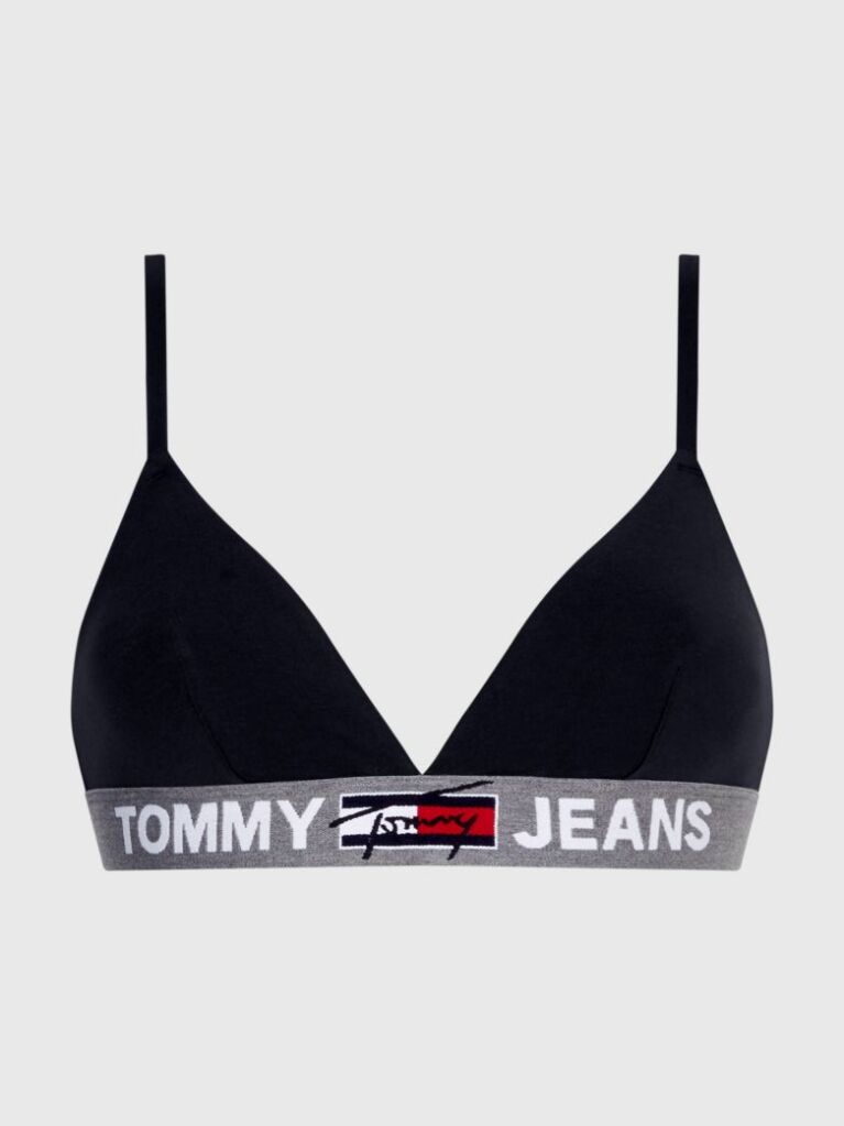 Black Logo Underband Unlined Triangle Bra  Women