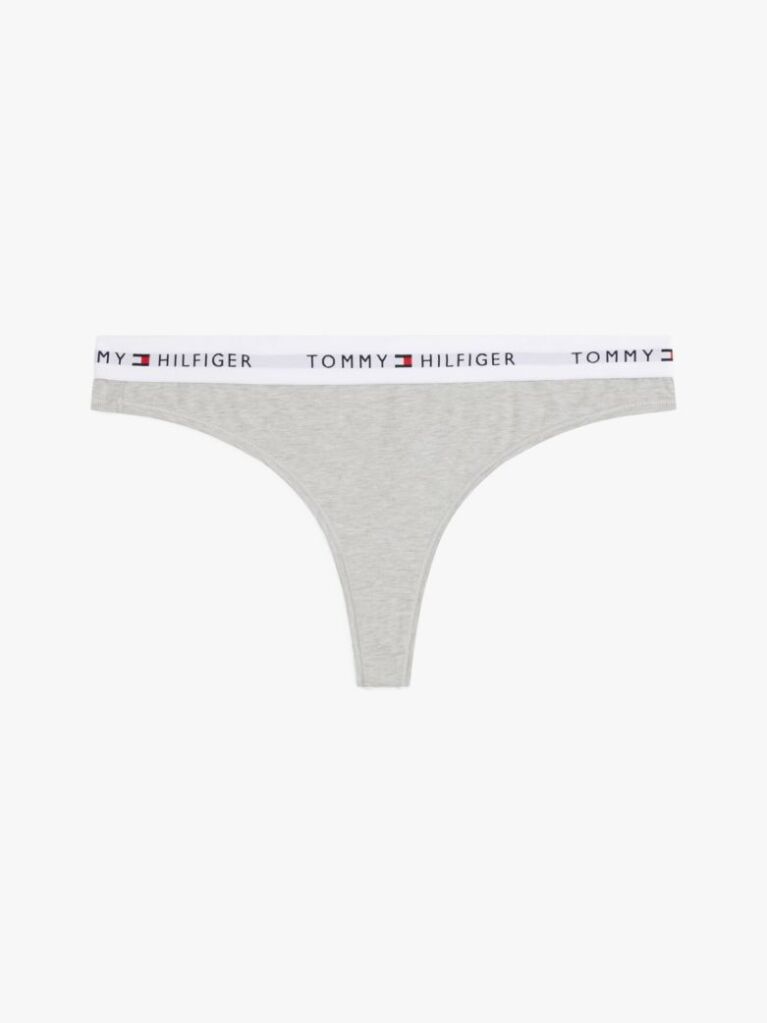 Grey Logo Waistband Thong  Women