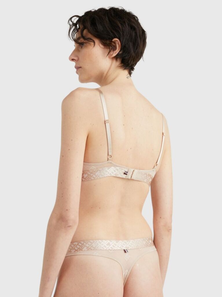 Beige TH Monogram Lace Unlined Triangle Bra  Women