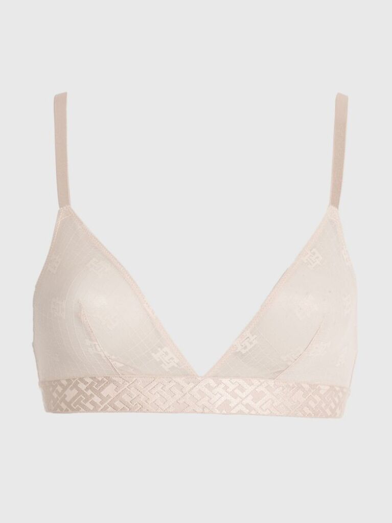 Beige TH Monogram Lace Unlined Triangle Bra  Women