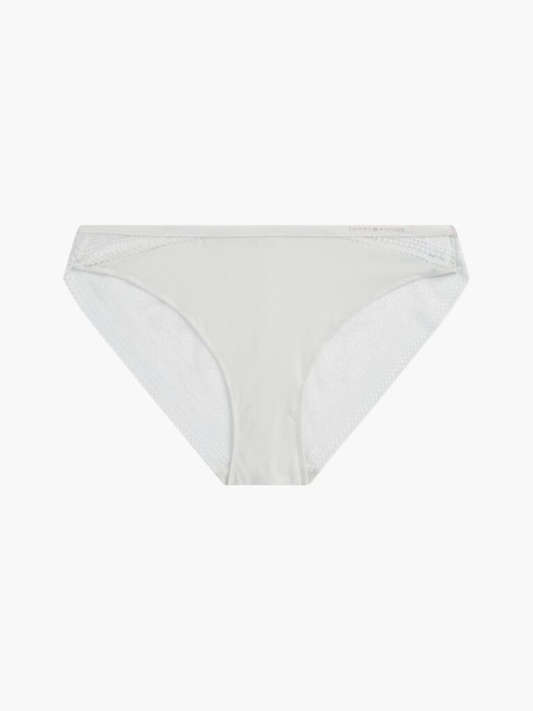 White Lace Trim Logo Waistband Briefs  Women
