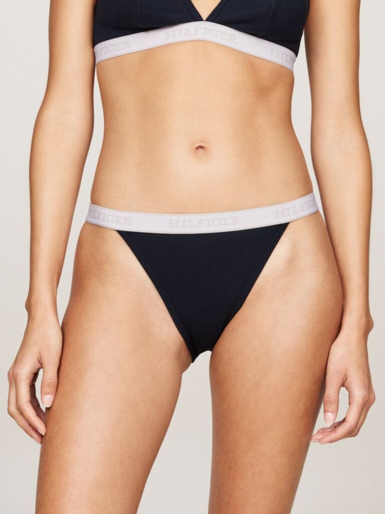 Blue Hilfiger Monotype Logo Waistband Tanga Briefs  Women
