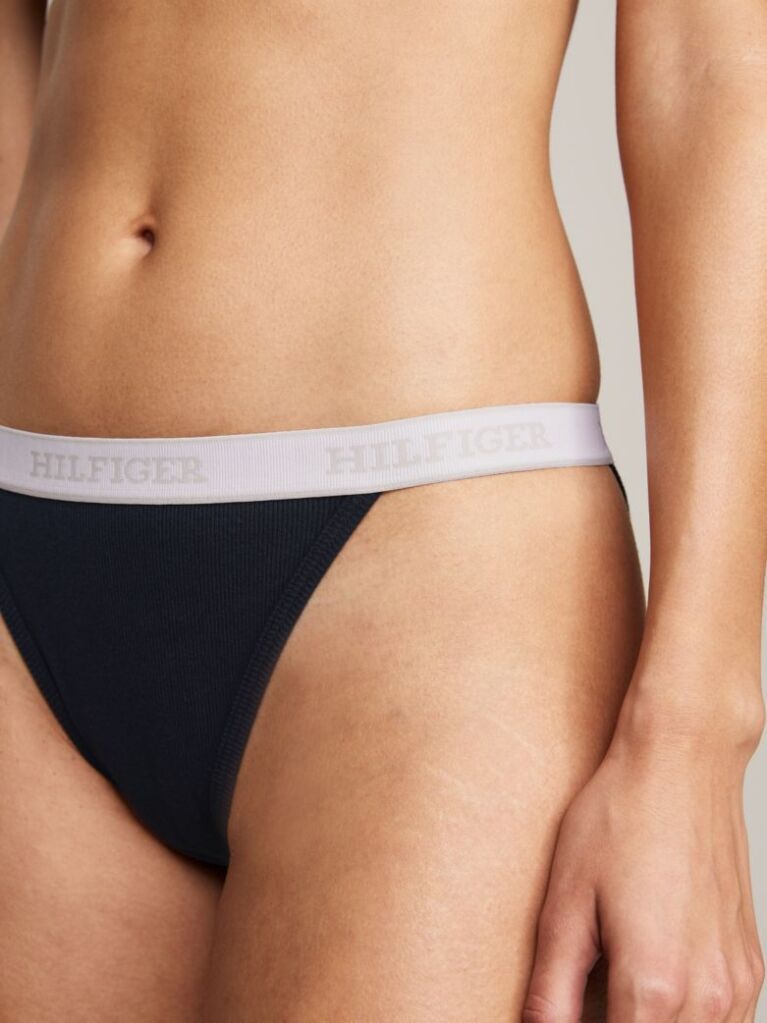 Blue Hilfiger Monotype Logo Waistband Tanga Briefs  Women