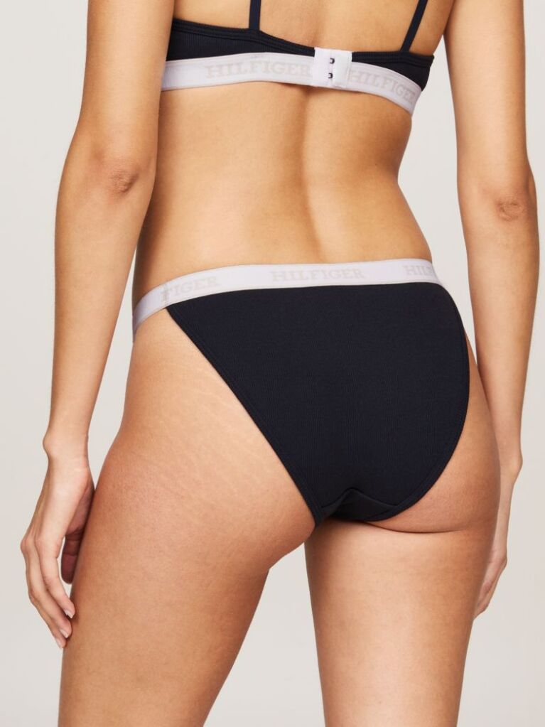 Blue Hilfiger Monotype Logo Waistband Tanga Briefs  Women