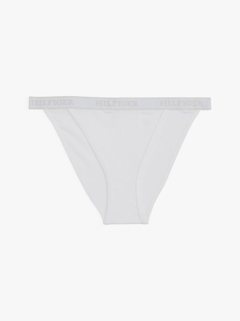 White Hilfiger Monotype Logo Waistband Tanga Briefs  Women