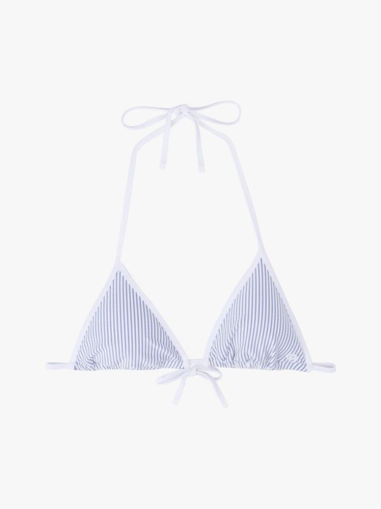Multi Ribbed Texture Triangle Bikini Top  Women