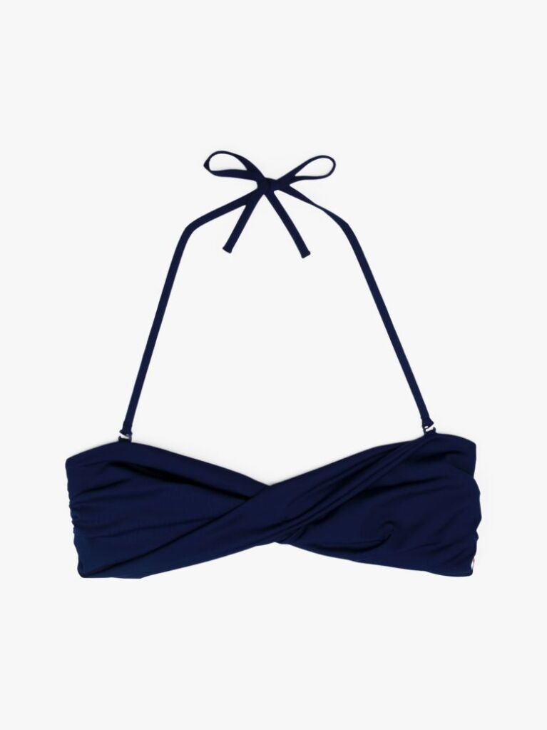 Blue Twist Detail Bandeau Bikini Top  Women