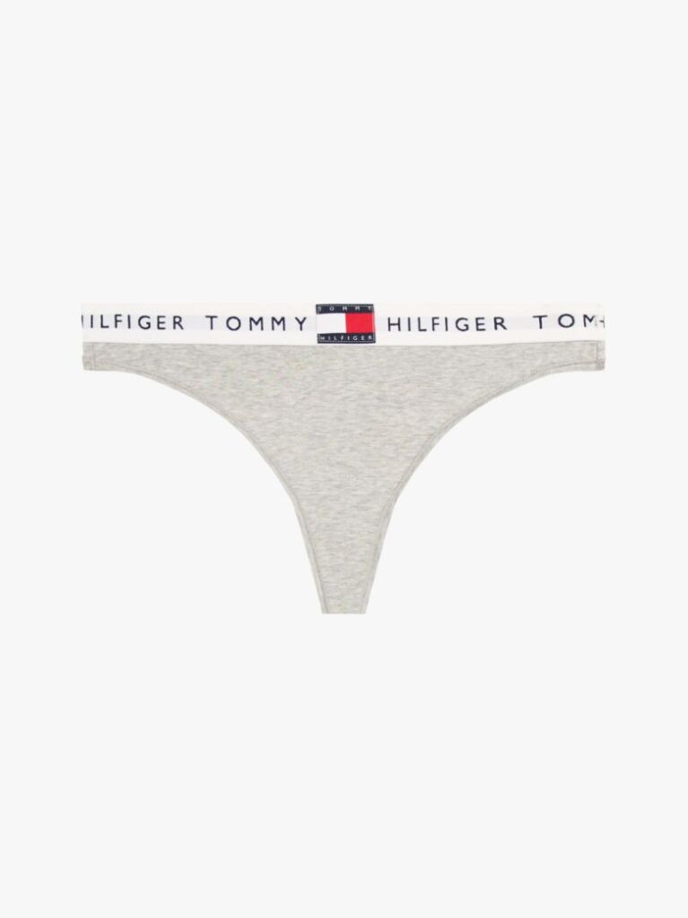 Grey Heritage Waistband Logo Thong  Women