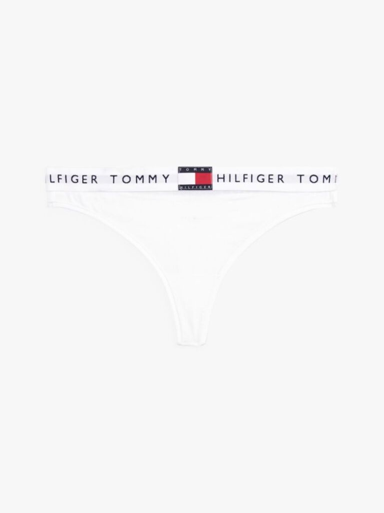 White Heritage Waistband Logo Thong  Women