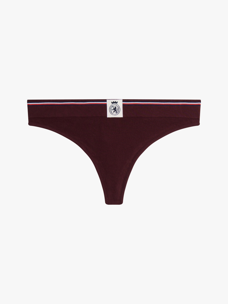 Red TH Crest Ribbed Thong  Women