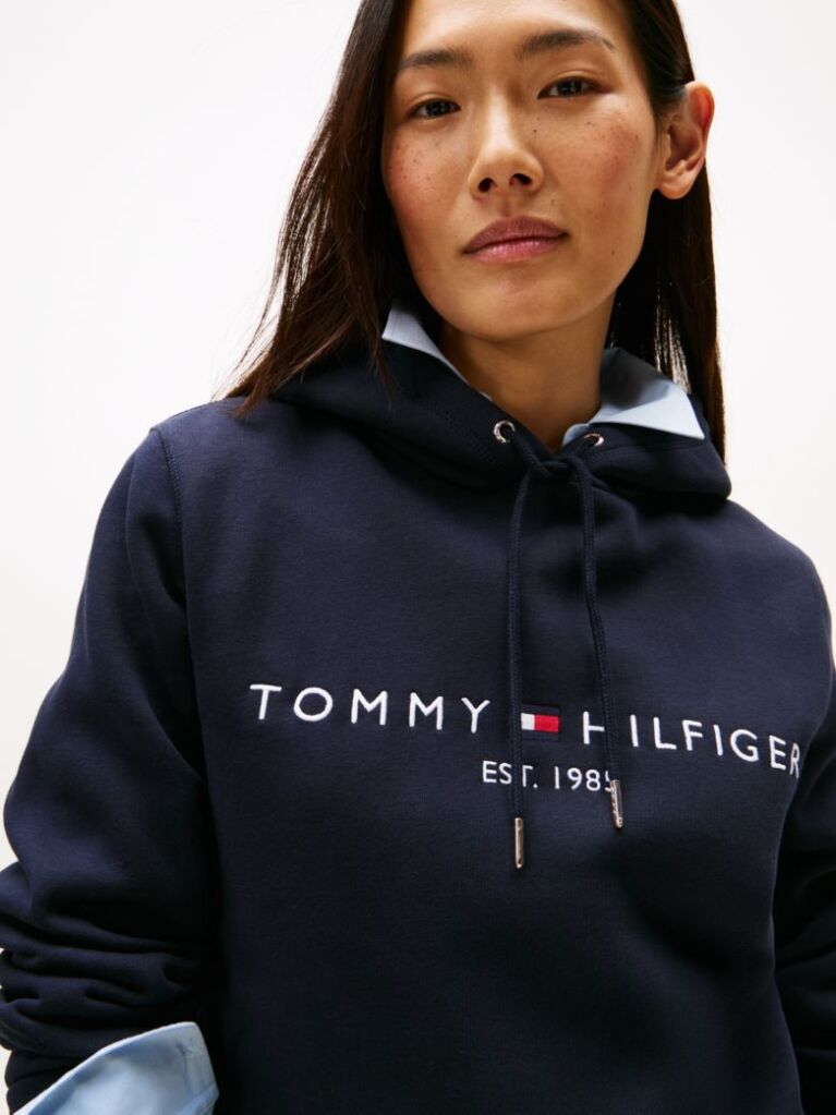 Blue Essential Hoodie With Logo  Women