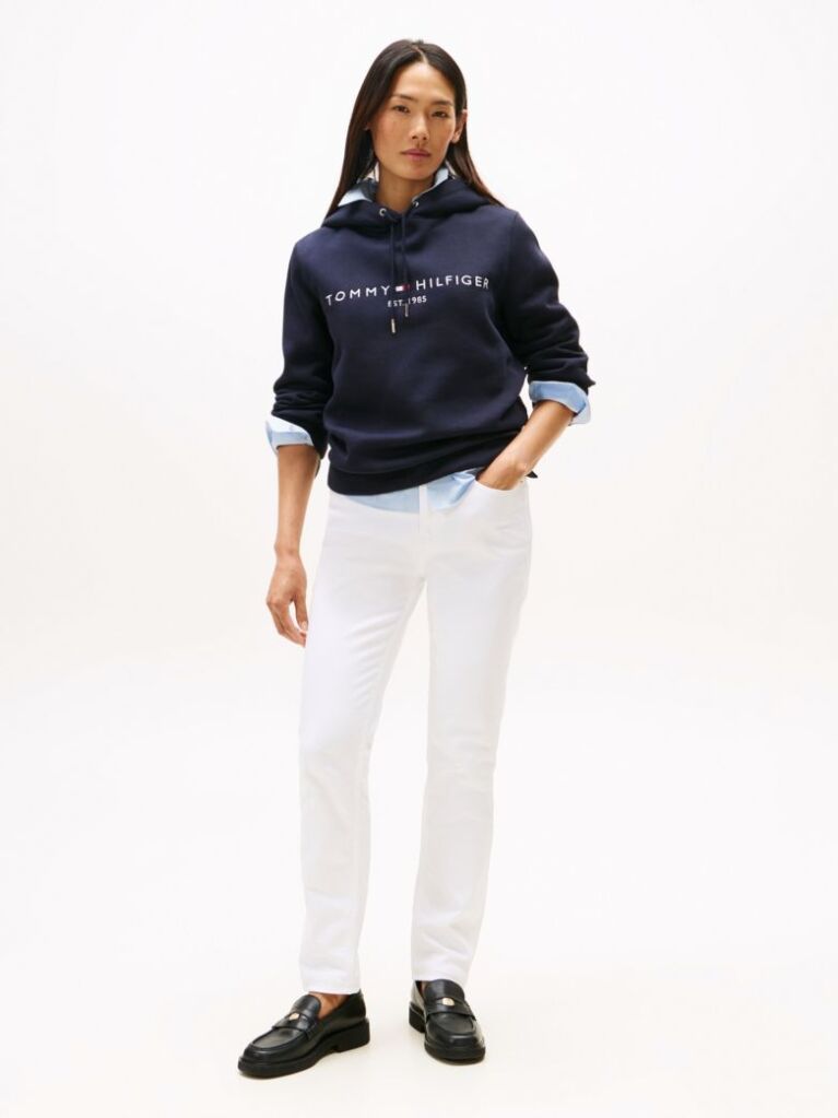 Blue Essential Hoodie With Logo  Women