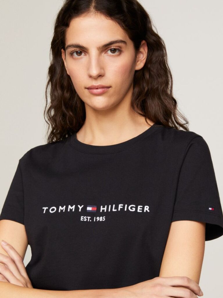 Black ORGANIC COTTON T-SHIRT AND LOGO  Women