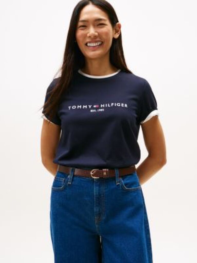 Blue ORGANIC COTTON T-SHIRT AND LOGO  Women