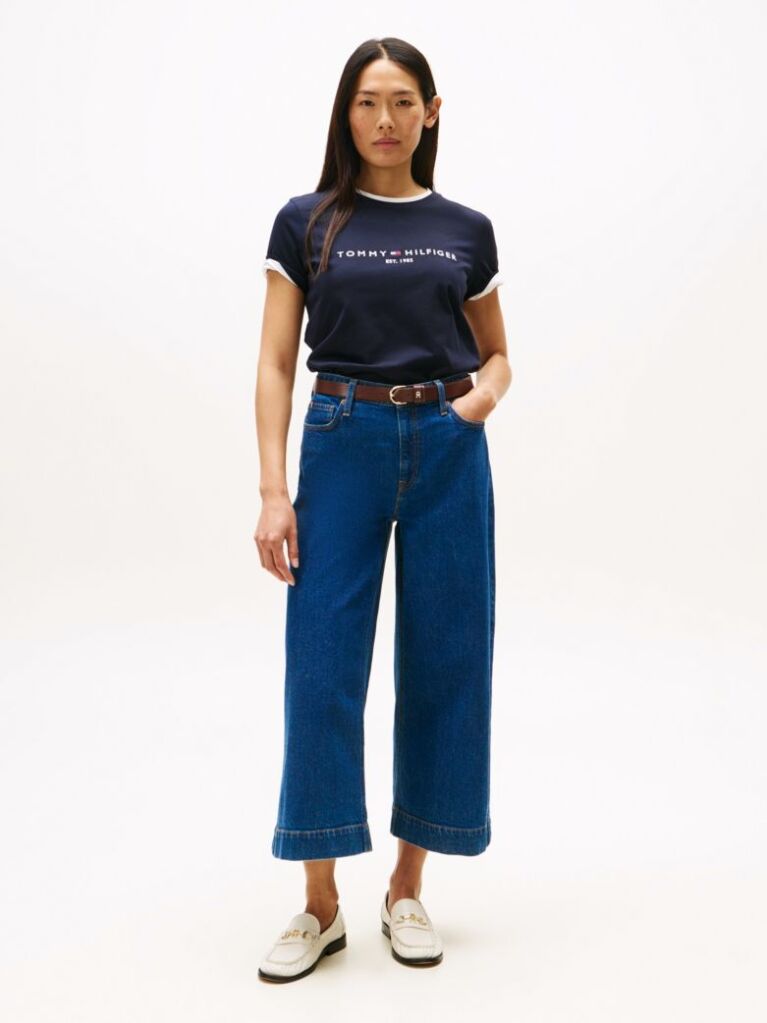Blue ORGANIC COTTON T-SHIRT AND LOGO  Women