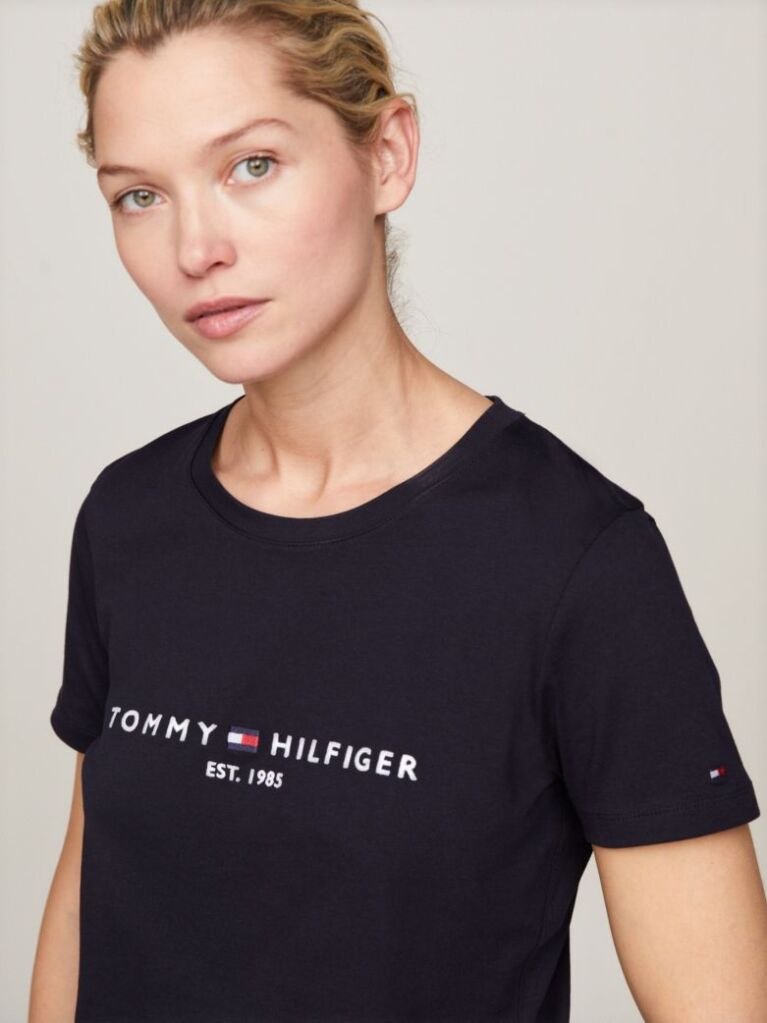Blue ORGANIC COTTON T-SHIRT AND LOGO  Women