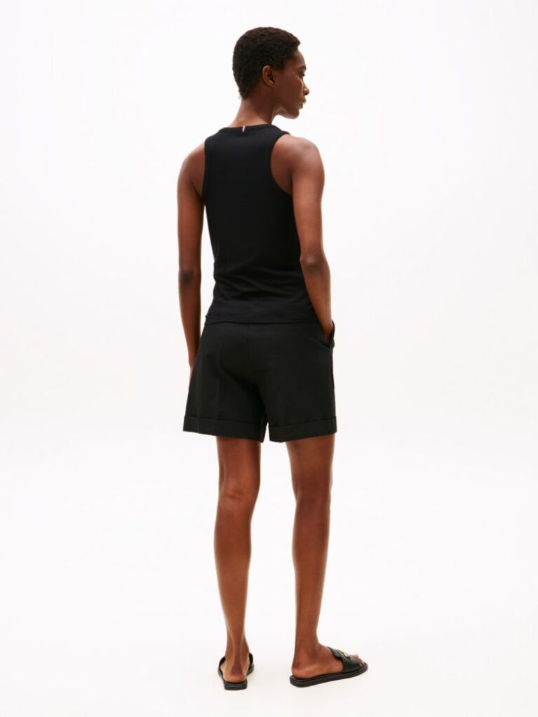 Black RIB TANK TOP SLIM  Women
