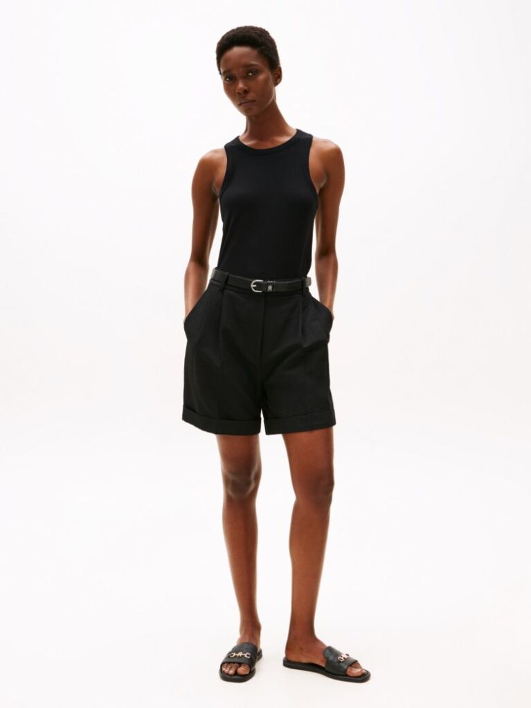 Black RIB TANK TOP SLIM  Women