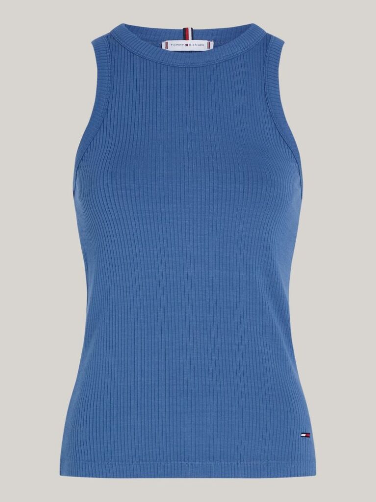 Blue RIB TANK TOP SLIM  Women