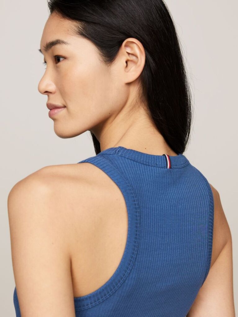 Blue RIB TANK TOP SLIM  Women