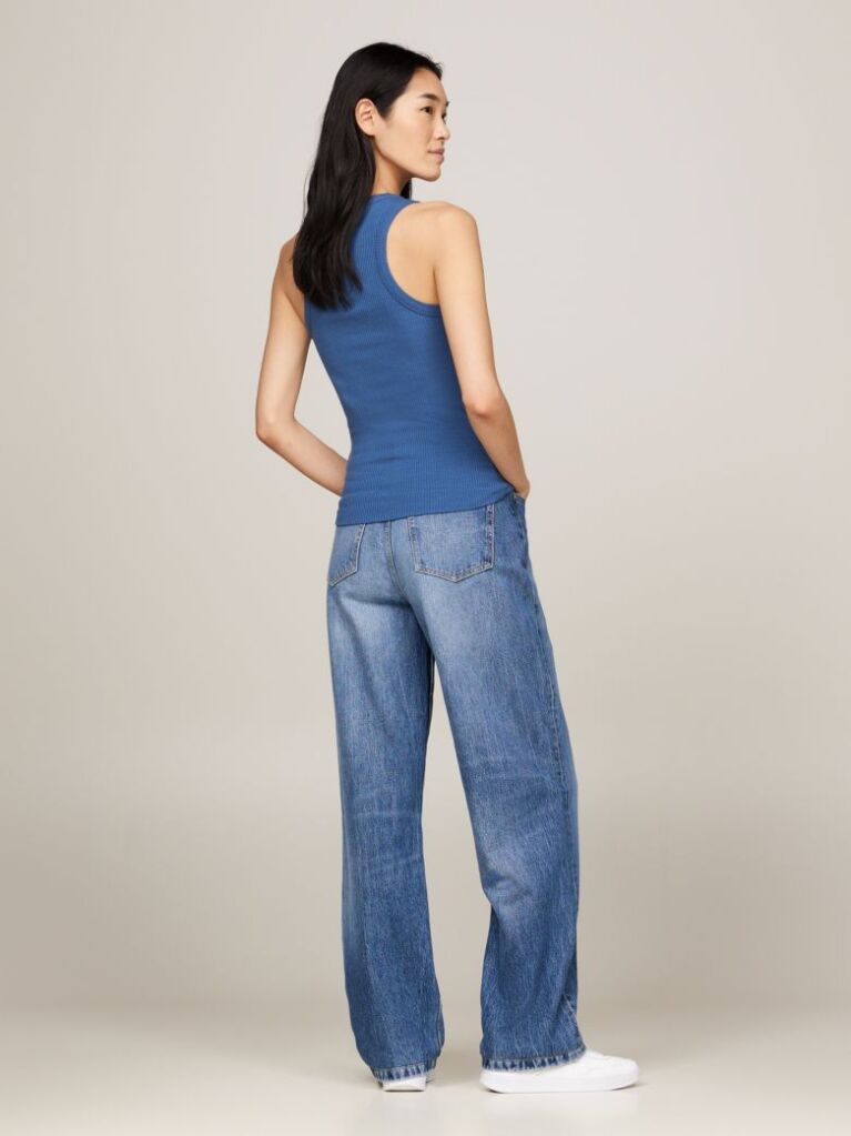 Blue RIB TANK TOP SLIM  Women