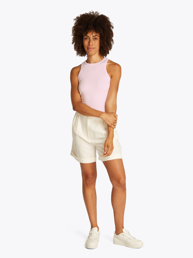 Pink RIB TANK TOP SLIM  Women