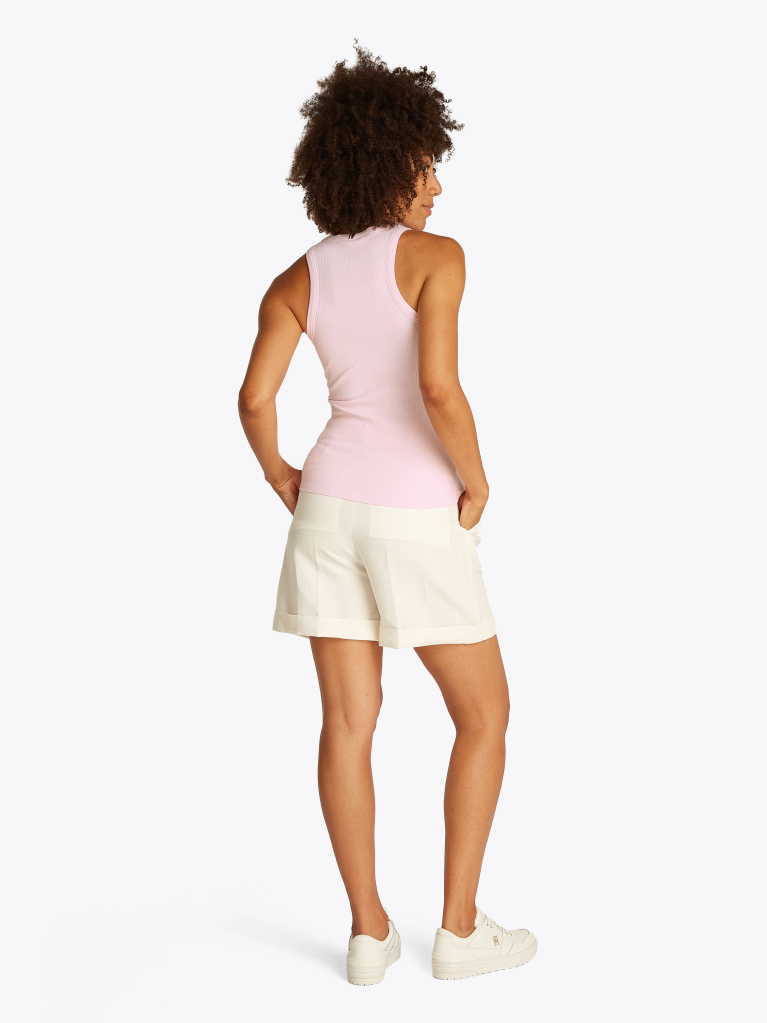 Pink RIB TANK TOP SLIM  Women