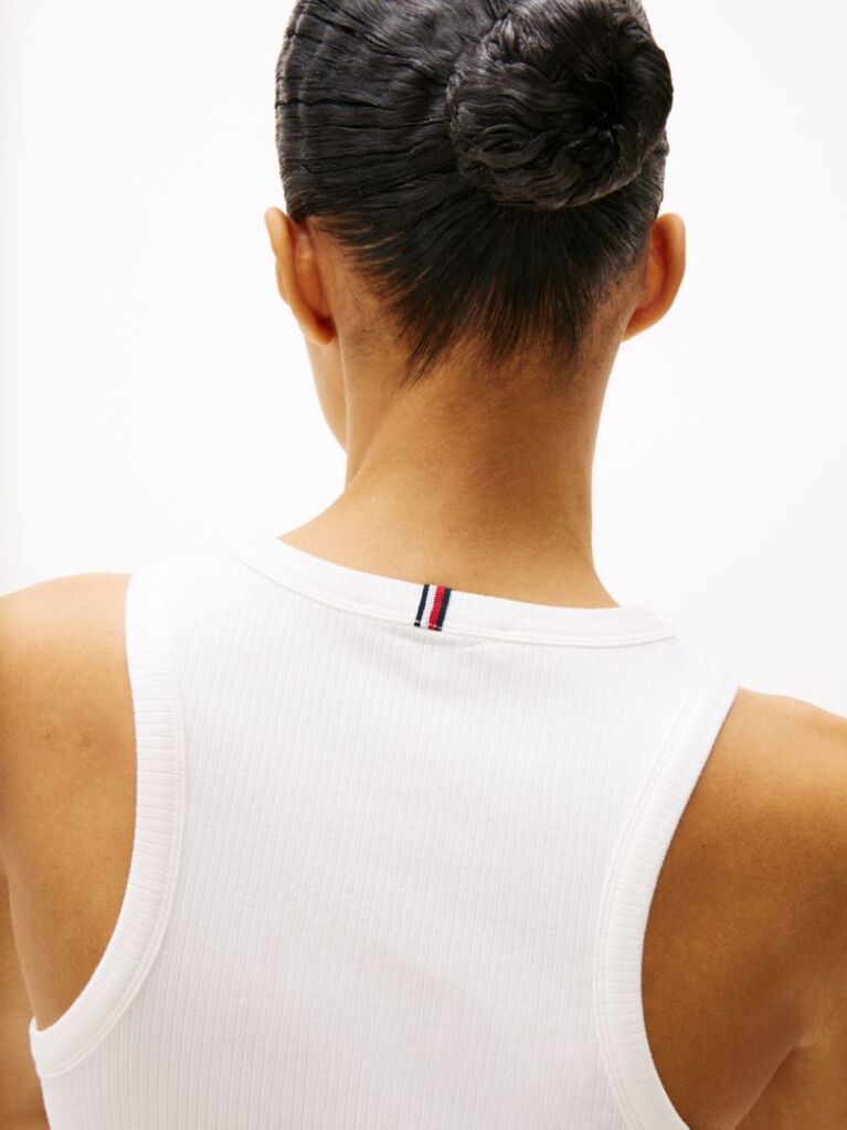 White RIB TANK TOP SLIM  Women