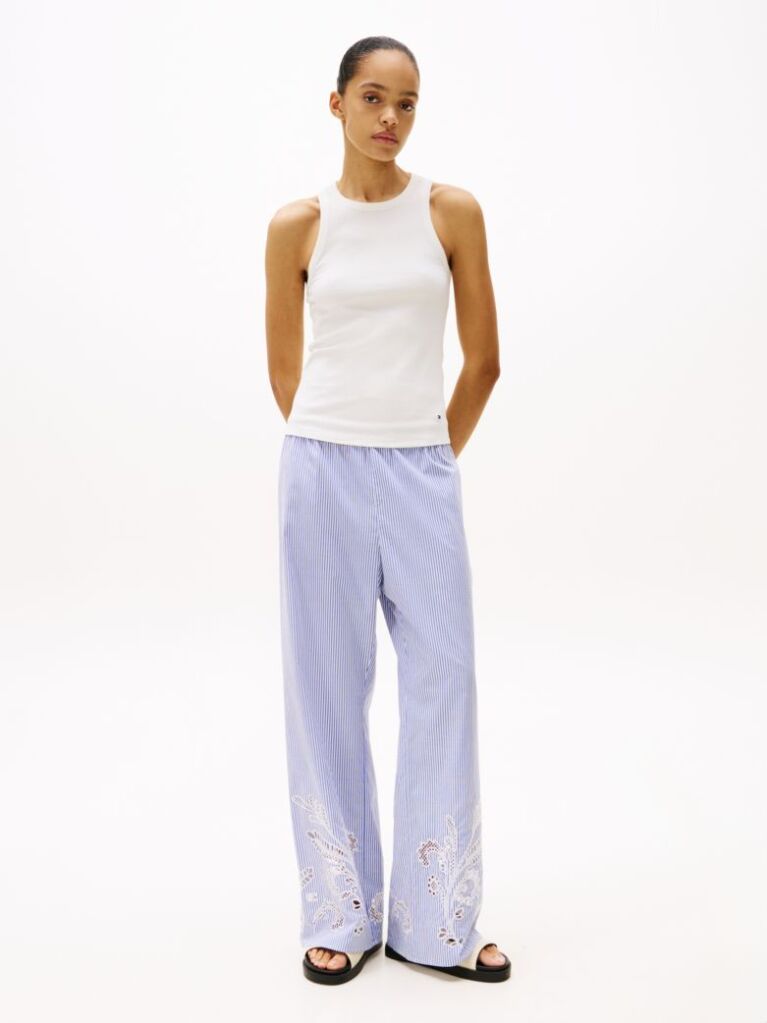 White RIB TANK TOP SLIM  Women