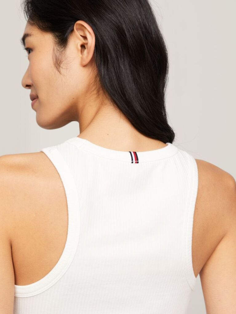 White RIB TANK TOP SLIM  Women