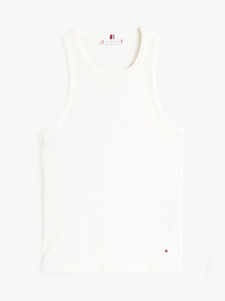 White RIB TANK TOP SLIM  Women
