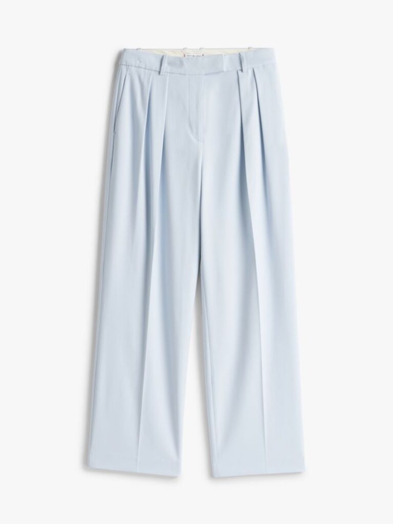 Blue Pigment Dyed Relaxed Straight Leg Trousers  Women