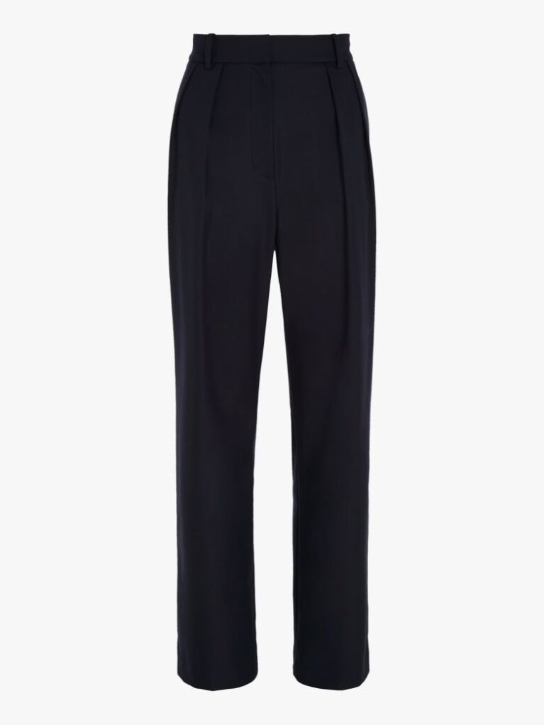 Blue Pigment Dyed Relaxed Straight Leg Trousers  Women