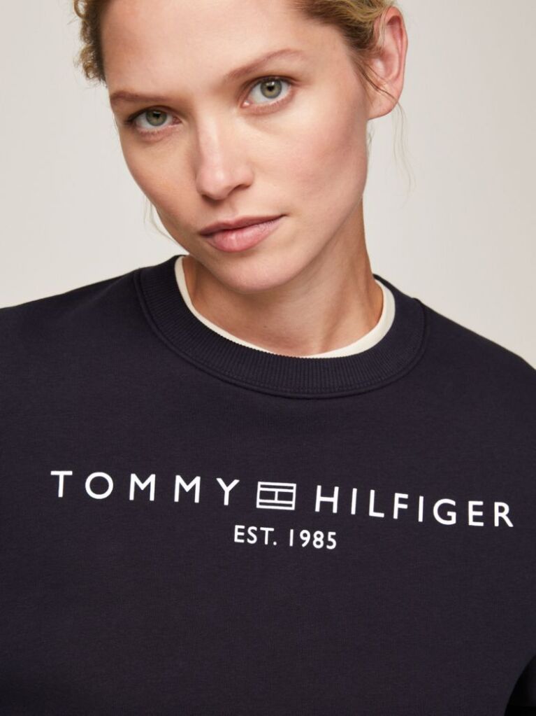 Blue Chest Logo Crew Neck Sweatshirt  Women