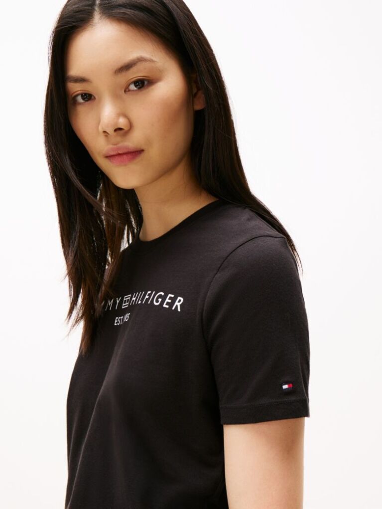 Black Logo Crew Neck T-Shirt  Women