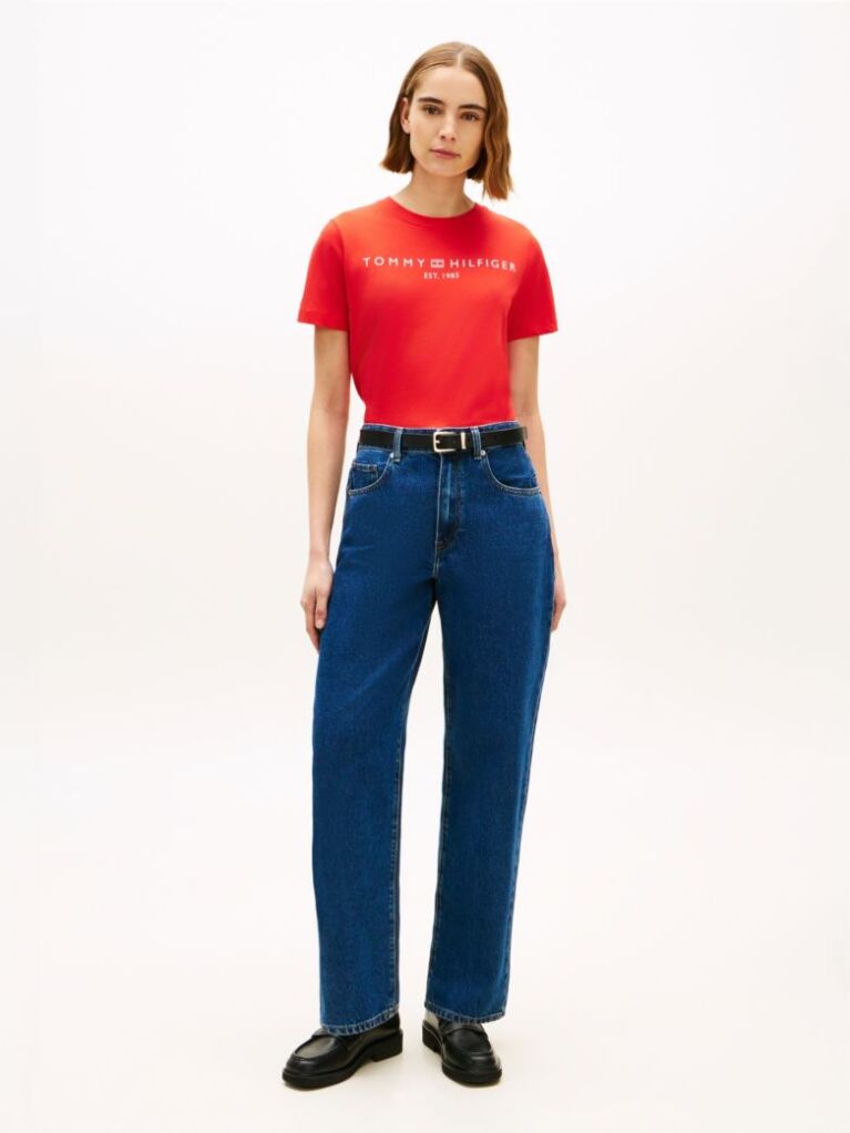 Red Logo Crew Neck T-Shirt  Women